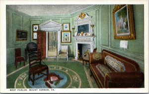 postcard West Parlor, Mt. Vernon, Va.