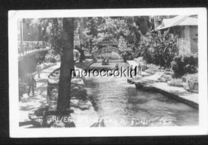 SAN ANTONIO TX TEXAS 1945-50 RPPC RIVER SCENE HOTEL BRIDG...