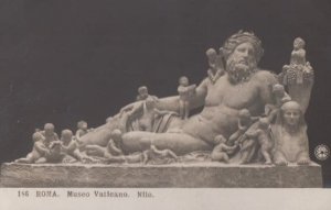 Nilo Mythology Roma Museo Nile God Old Antique Italian Statue Sculpture Postcard