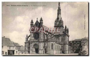 Old Postcard Sainte Anne of Auray's Basilica and Square