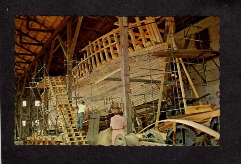 ME Ships Ship Building Boothbay Harbor Maine Postcard Shipbuilding Boats