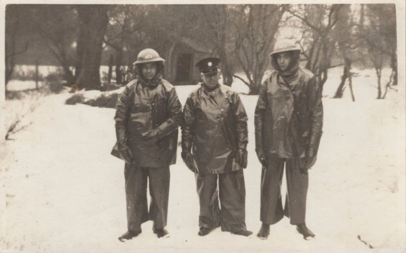 Carlton Nottingham Fire Service Fireman Old Real Photo Postcard