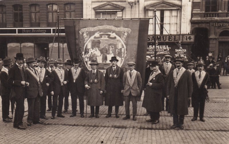 Norwich East Anglian Oddfellows at Lloyds Bank Antique Norfolk RPC Postcard