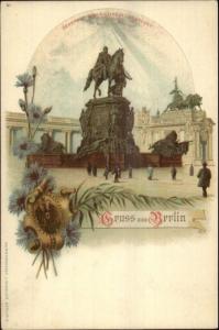 Gruss Aus Berlin Kaiser Wilhelm Statue c1900 UDB Postcard EXC COND