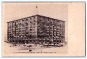 Kansas City Missouri Postcard Montgomery Ward And Company Exterior c1920s Flag