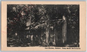 c1930s Illinois Camp Medill McCormick Kitchen Unposted PC Girl Scouts IL A190