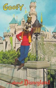 DISNEYLAND, Disney, Anaheim CA, 1960s Postcard, Goofy, Sleeping Beauty Castle