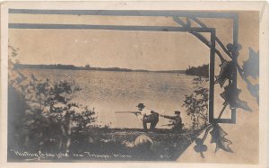 G40/ Triumph Minnesota RPPC Postcard 1907 Hunting Cedar Lake Rifle Ducks