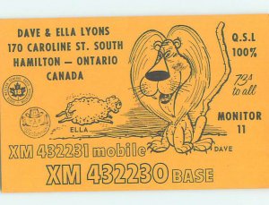 Pre-1980 RADIO CARD - CB HAM OR QSL Hamilton Ontario ON AH2049