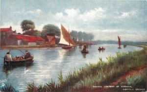 UK Horning Norfolk C-1910 Fishing Contest Artist impression Postcard 22-6218