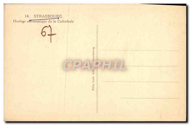Old Postcard Strasbourg Astronomical Clock De La Cathedrale