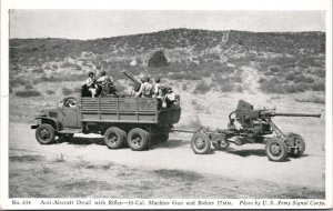 Postcard Anti-Aircraft Detail with Rifles 50-Cal. Machine Gun and Bofors 37mm