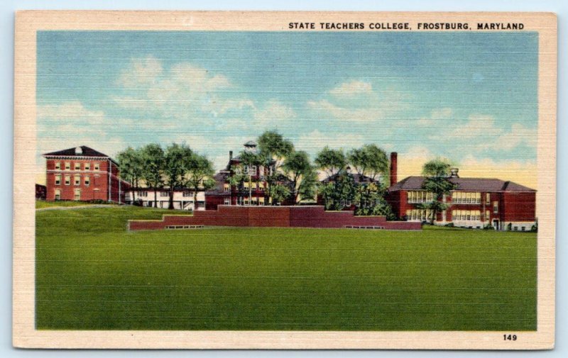 FROSTBURG, MD Maryland ~ State TEACHERS COLLEGE c1940s Linen Postcard