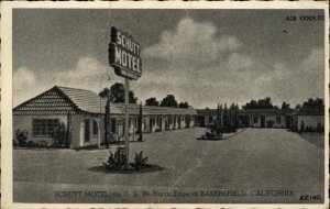 Bakersfield California CA Schutt Motel US 99 Postcard