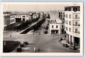 Rabat Morocco Postcard Cours Lyautey Aerial View c1930's Vintage RPPC Photo