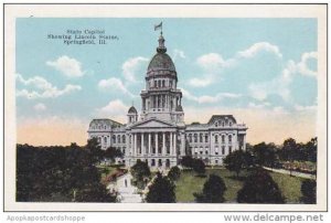 Illinois Springfield State Capitol Showing Lincoln Statue