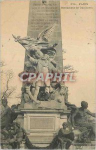 Postcard Old Paris high monument to the memory of Gambetta (main group)