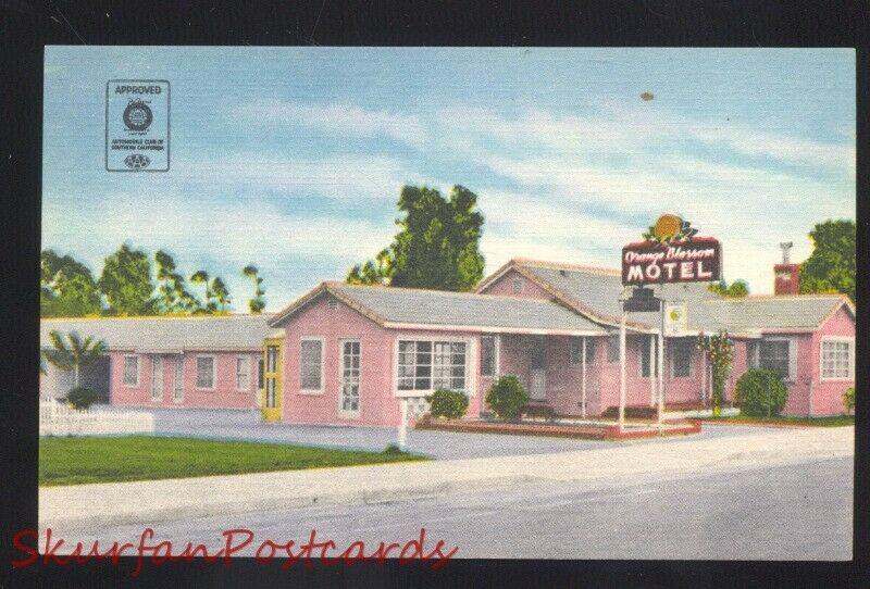 SAN BERNARDINO CALIFORNIA ROUTE 66 ORANGE BLOSSOM MOTEL LINEN POSTCARD