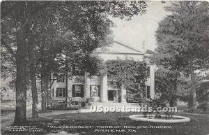 Clovercroft, Home of Hon O D Kinney - Athens, Pennsylvania