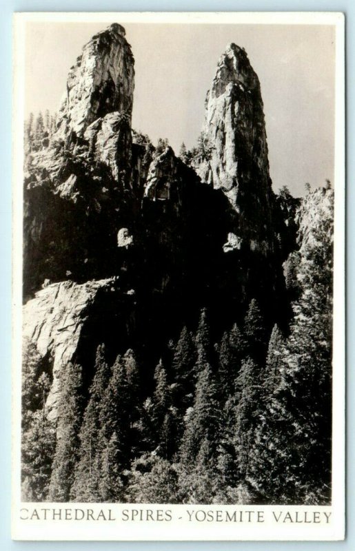 RPPC YOSEMITE NATIONAL PARK, CA ~  CATHEDRAL SPIRES  c1910s  Postcard