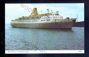 f2237 - Fred Olsen Ferry - Black Prince at Parkeston Quay - postcard