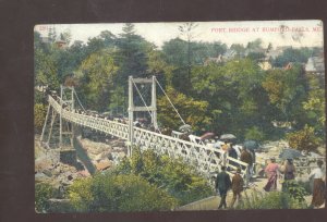 RUMFORD FALLS MAINE FORT BRIDGE 1907 VINTAGE POSTCARD