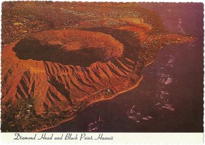 Aerial View of Diamond Head and Black Point Oahu's Volcano  4 by 6