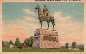 Vintage Postcard 1955 Major General George G. Meade Memorial Gettysburg Penna PA