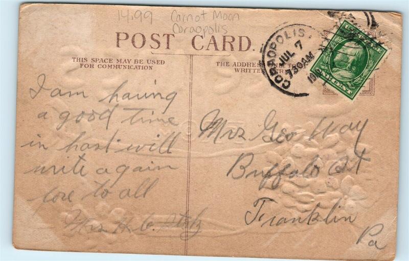 Greetings from Carnot PA Carnot Moon Coraopolis Vintage Postcard D91