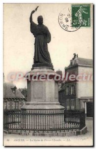 Postcard Old Stone Statue Amiens the Hermit