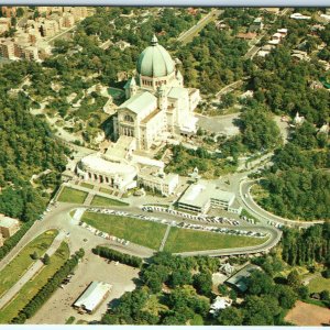 c1950s Montreal, Quebec CA St Joseph Oratory Birds Eye Chrome Photo Postcard A23