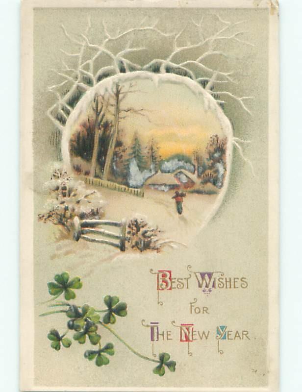 Divided-Back NEW YEAR SCENE Great Postcard AA2183