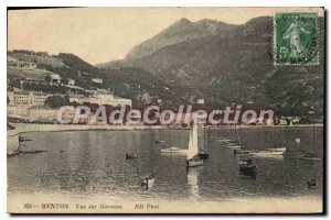 Postcard View Of Old Menton Garavan