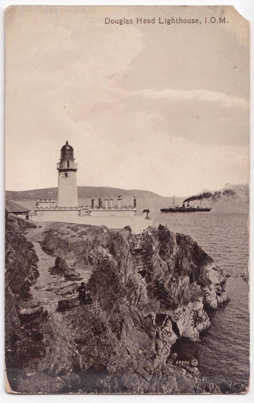 Isle of Man; Douglas Head Lighthouse, PPC, Unposted, By Valentines 