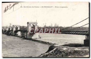 Old Postcard Surroundings of Cosne Suspension Bridge St Thibaut