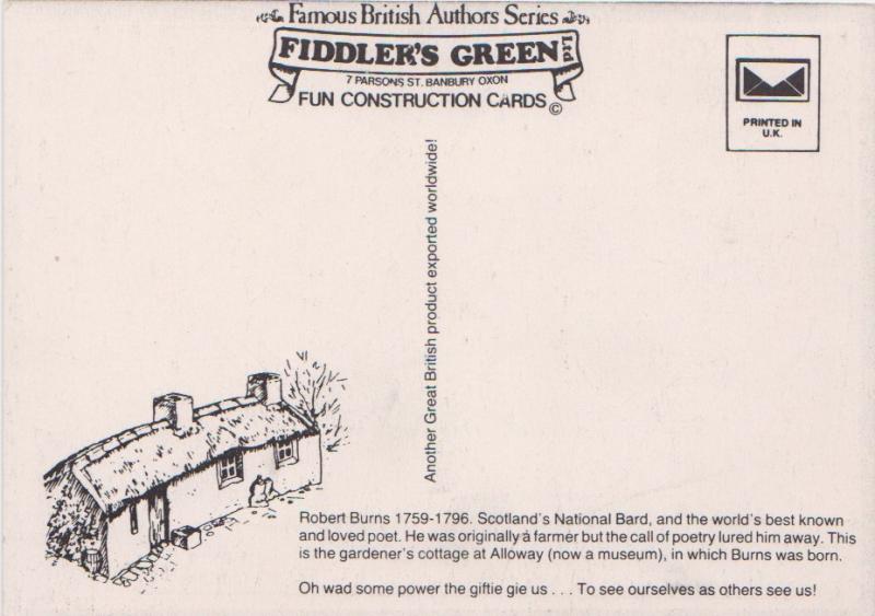 ROBERT BURNS' COTTAGE - FUN CONSTRUCTION CARD - 613