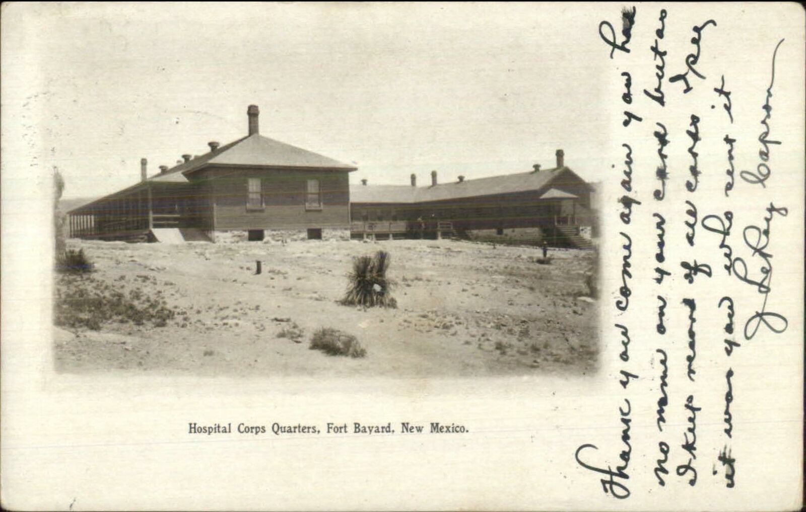 Fort Bayard NM Hospital Corps Quarters 1907 Used Postcard United