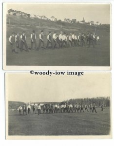 su3248 - Home Guard ? being put through their Paces, Quick March!! - 2 postcards