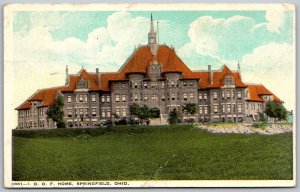 Springfield Ohio 1921 Postcard State IOOF Oddfellows Home crease