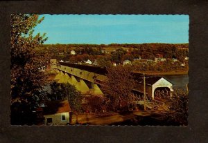 NB Covered Bridge Hartland ME Holton Maine New Brunswick Carte Postale Postcard