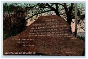 c1910 Bristol Rock Lords Prayer Amen Bristol Vermont Souvenir Vintage Postcard 