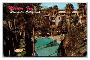 Poolside Glenwood Mission Inn Riverside California CA Chrome Postcard D21