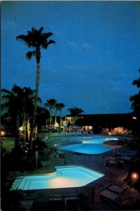 Mesa, AZ Arizona  DOBSON RANCH INN & RESORT  Hotel Pool~Night View  4X6 Postcard