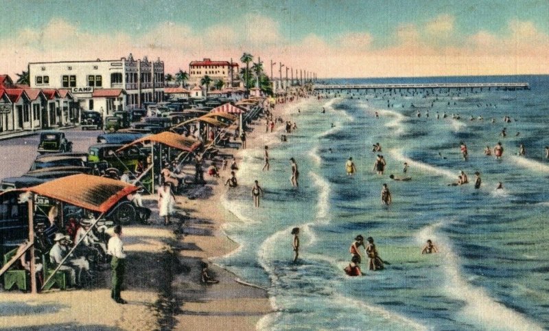 Vintage North Beach, Corpus Christi, Texas Postcard P174