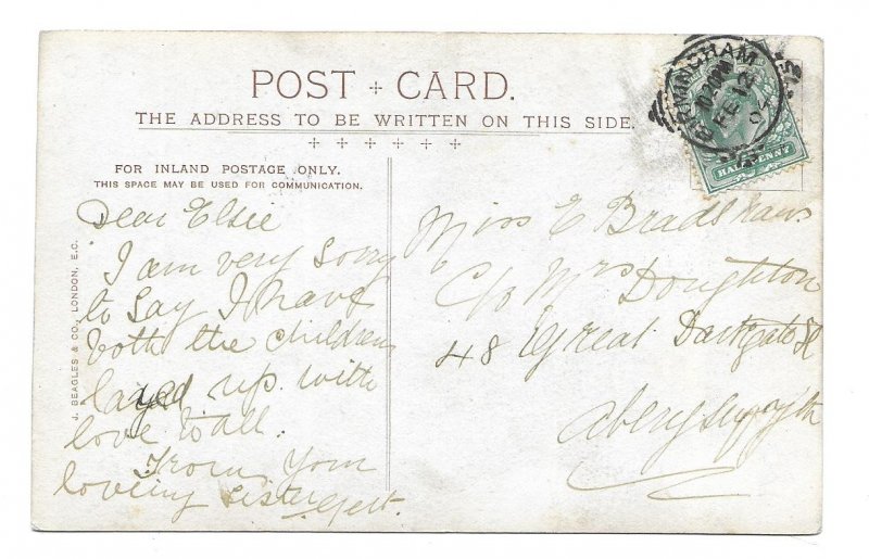 Actress Marie Studholme mailed Photo Post Card 1904 Birmingham to Aberysupryth