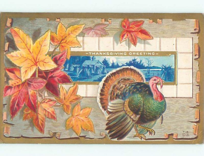 Divided-Back THANKSGIVING SCENE Great Postcard AA0533