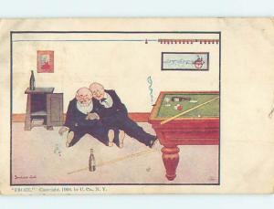 Pre-Linen comic signed WALL - MEN PASS OUT AFTER SHOOTING POOL GAME HL2619