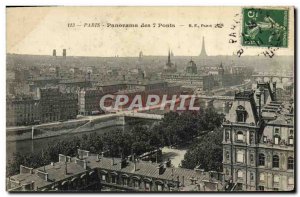 Old Postcard Paris Panorama Of the 7 Bridges