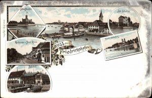 Gruss aus Friedrichshafen Germany Multi-View c1900 Vintage Postcard