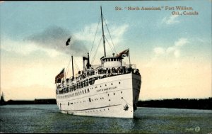 Fort William Ontario Steamer North American c1900-20s Vintage Postcard